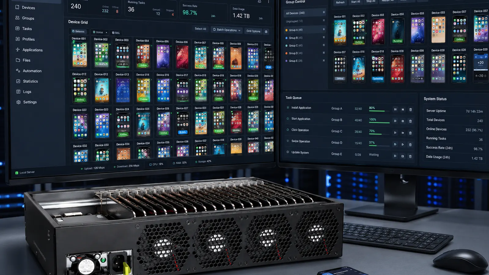 Live Streaming Device Farm